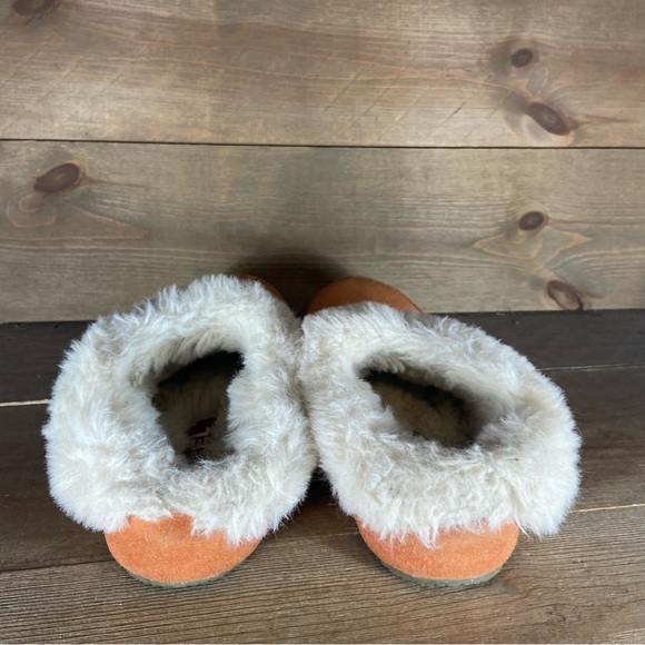 sorel go coffee run womens size 7 shoe orange suede fur lined comfort slippers - Picture 4 of 8